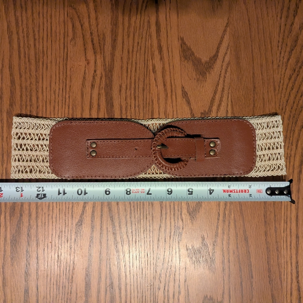 Anthropologie | Brown Leather Woven Belt | Size S - Picture 6 of 7